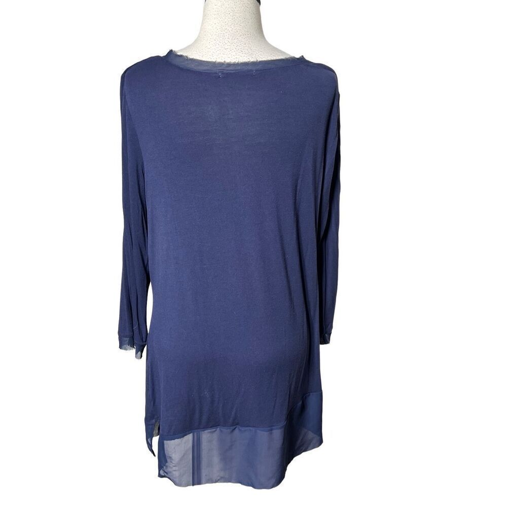 Belldini Navy Blue 3/4 Sleeve Knit Pullover Tunic Size L - Picture 4 of 5